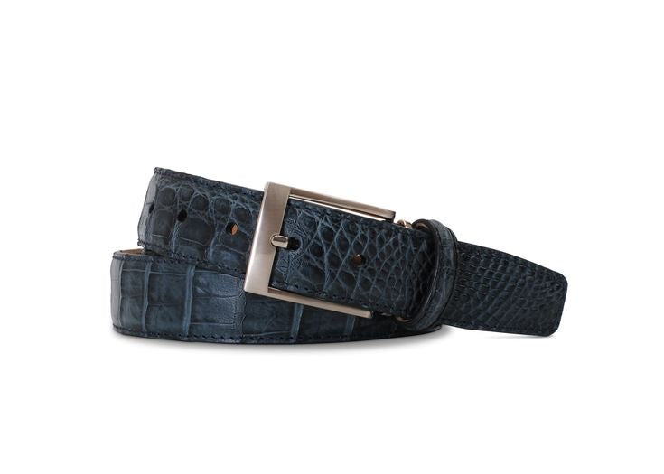 2-in-1 Reversible Leather Belt Crocodile Texture