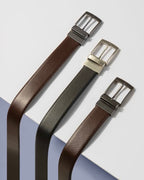 2-in-1 Reversible Leather Belt Needle Texture
