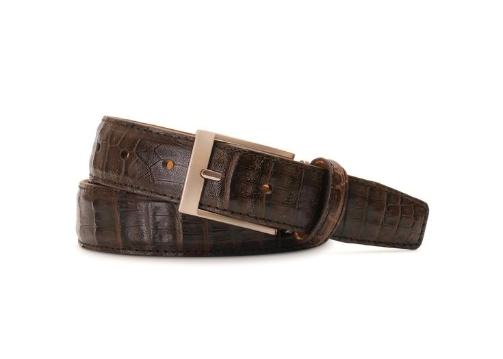 2-in-1 Reversible Leather Belt Crocodile Texture