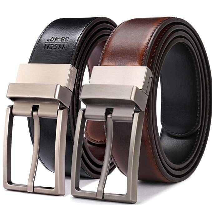 2-in-1 Reversible Leather Belt Natural Grain