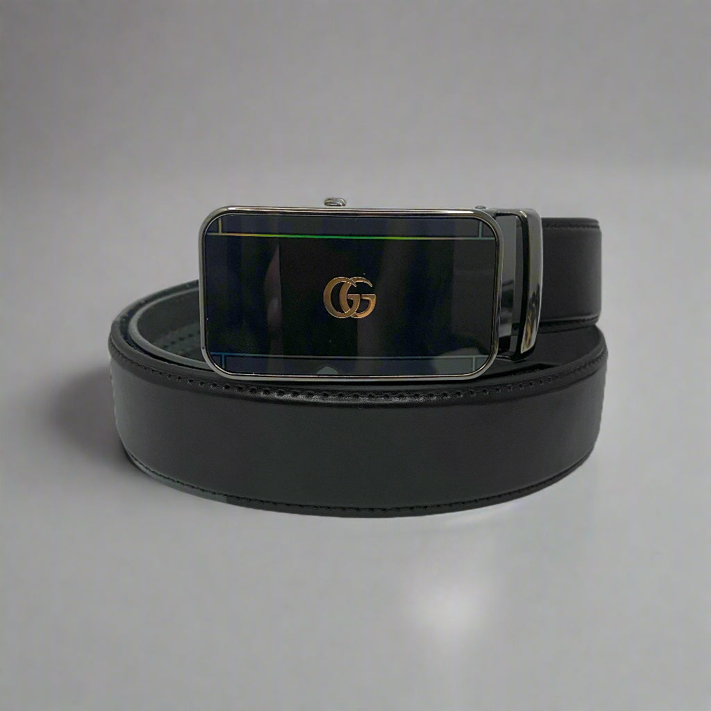 Brand Logo Men's Autolock Leather Belt - 1248 RoyaltyNow