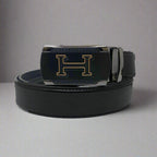 Brand Logo Men's Autolock Leather Belt - 1242 RoyaltyNow