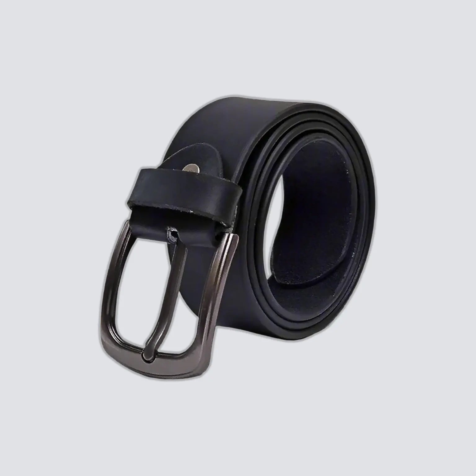 Full Grain Black Softy 100% Leather Belt - RoyaltyNow