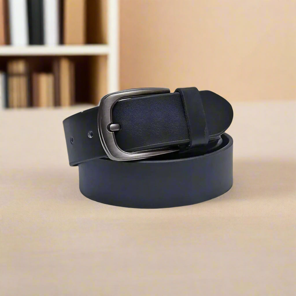 Full Grain Black Softy 100% Leather Belt - RoyaltyNow