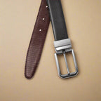 2-in-1 Reversible Leather Belt Needle Texture - RoyaltyNow