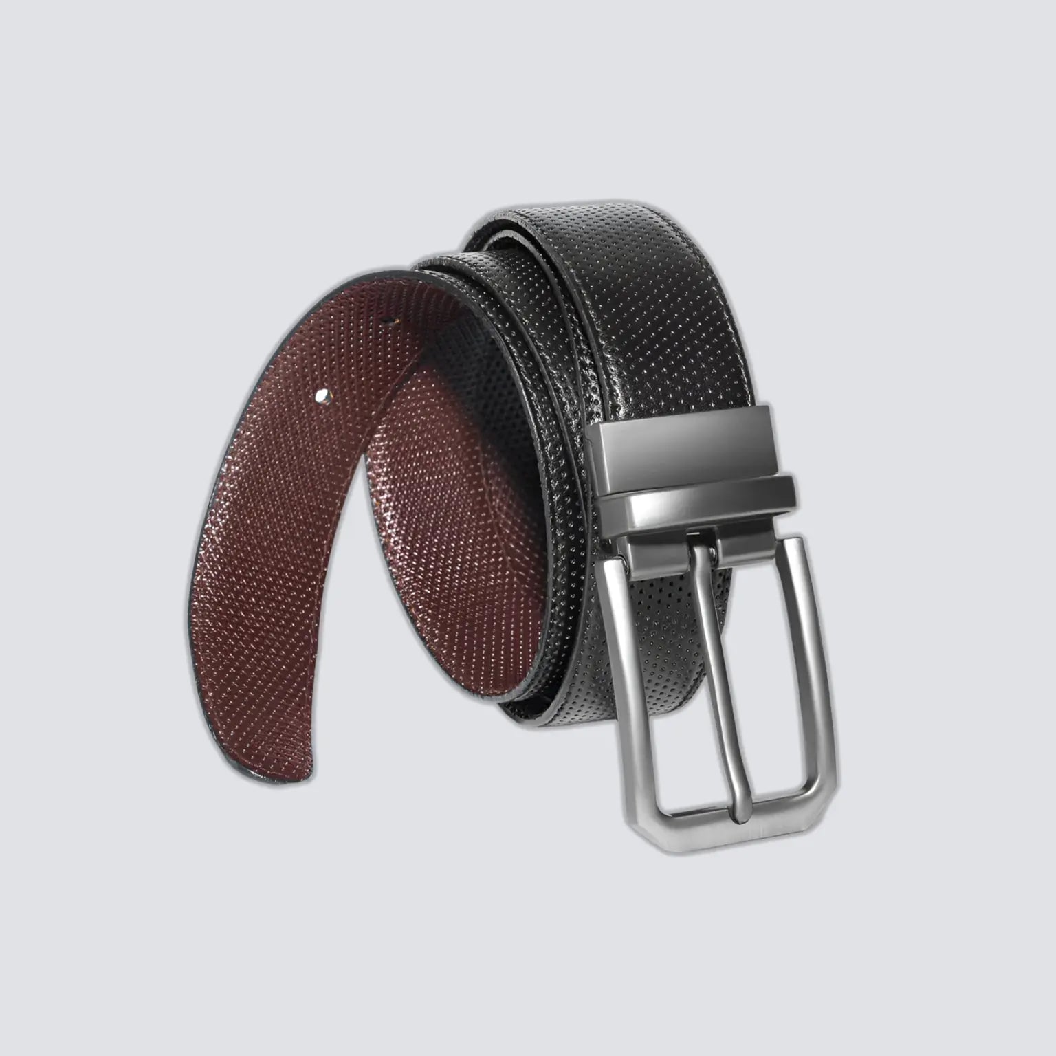 2-in-1 Reversible Leather Belt Needle Texture - RoyaltyNow