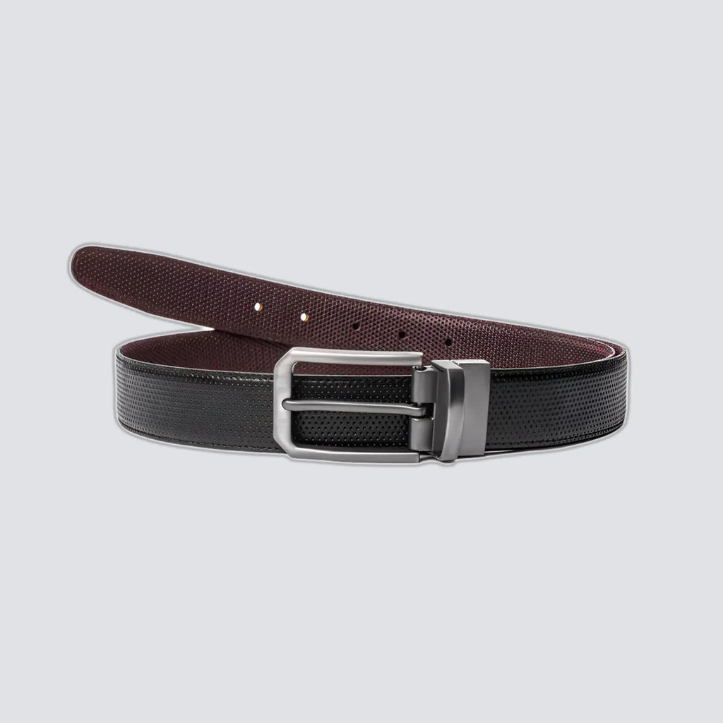 2-in-1 Reversible Leather Belt Needle Texture - RoyaltyNow