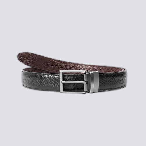 2 in 1 Reversible Leather Belt Snake Texture - RoyaltyNow