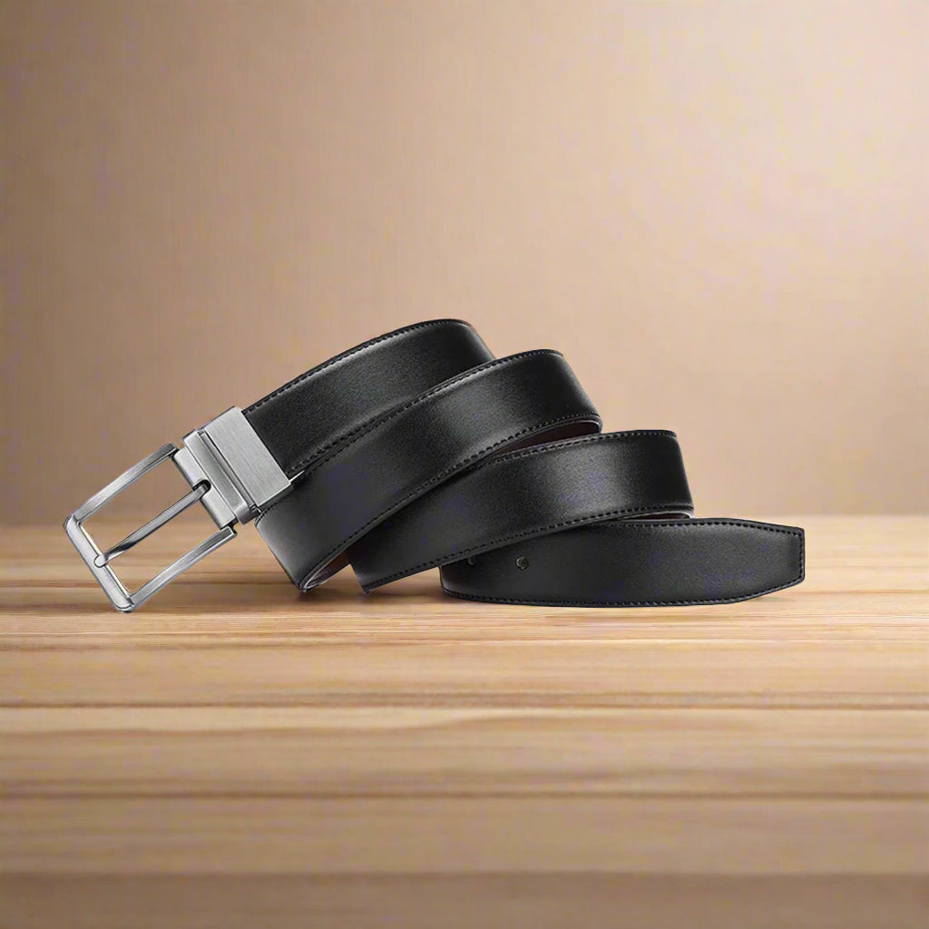 2-in-1 Reversible Leather Belt Pure Royalty Fashion Store