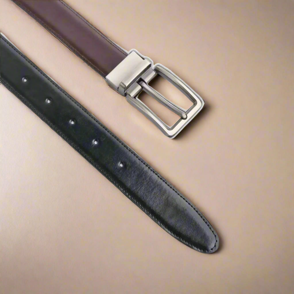 2-in-1 Reversible Leather Belt - RoyaltyNow