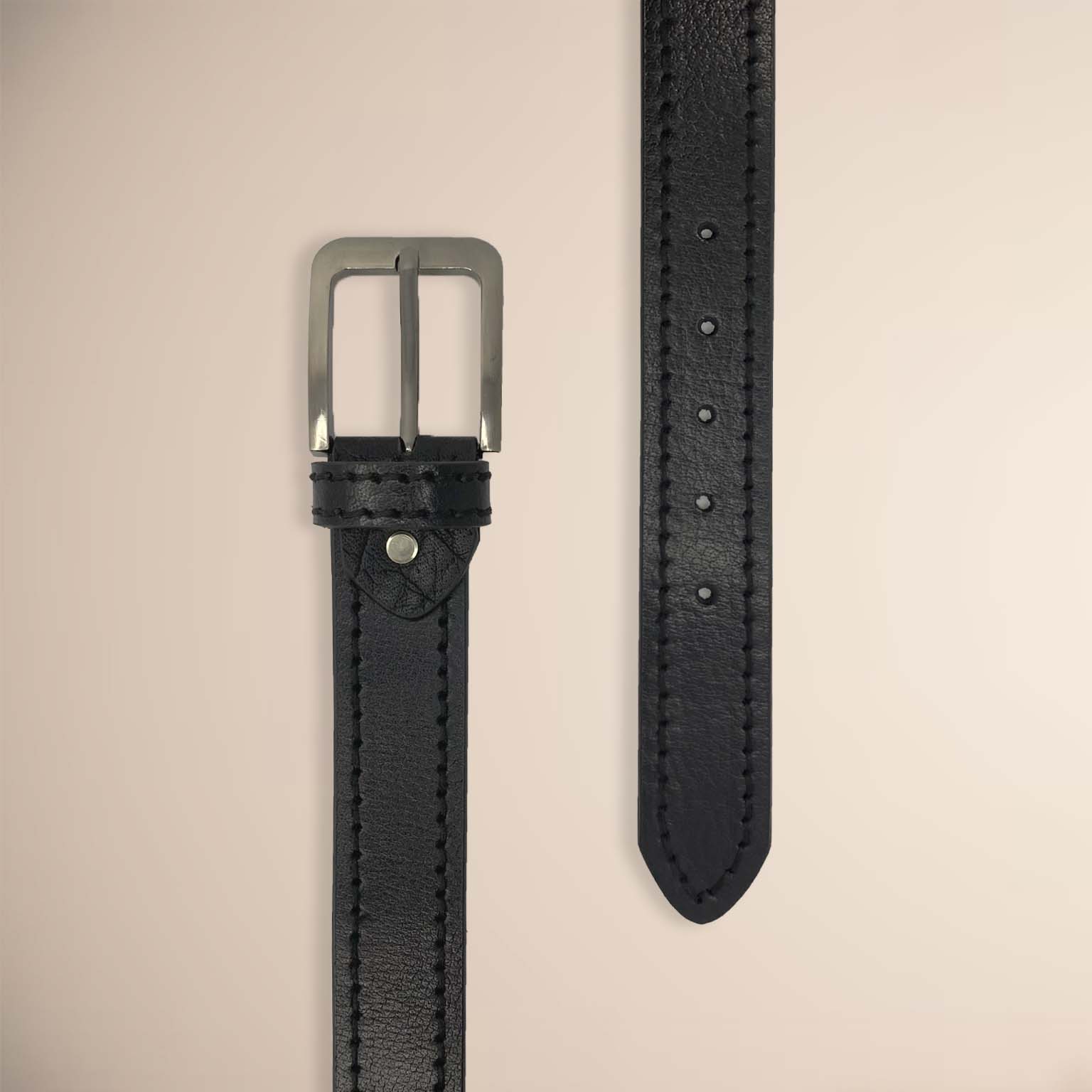 Leather Casual Belt - Double Stitched Royalty Fashion Store