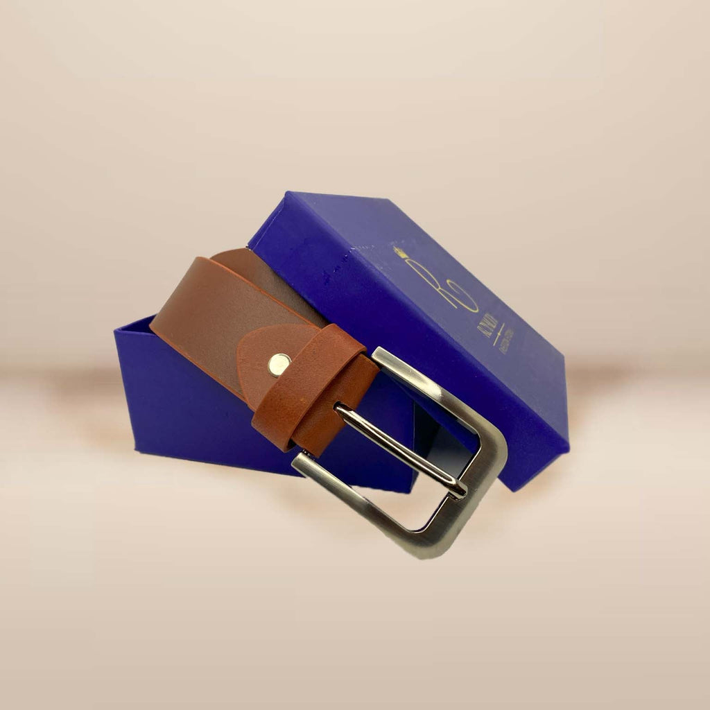Classic Tan Casual Leather Belt Royalty Fashion Store