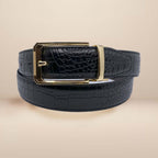 2-in-1 Reversible Leather Belt Crocodile Gold Royalty Fashion Store