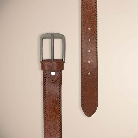 Brown Full Grain 100% Leather Belt Royalty Fashion Store