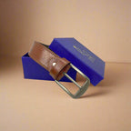 Brown Full Grain 100% Leather Belt Royalty Fashion Store