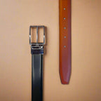 2-in-1 Reversible Leather Belt Chrome Shine Premium - RoyaltyNow
