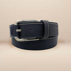 Stitch Black Leather Belt - Full Grain Royalty Fashion Store
