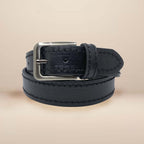 Leather Casual Belt - Double Stitched Royalty Fashion Store
