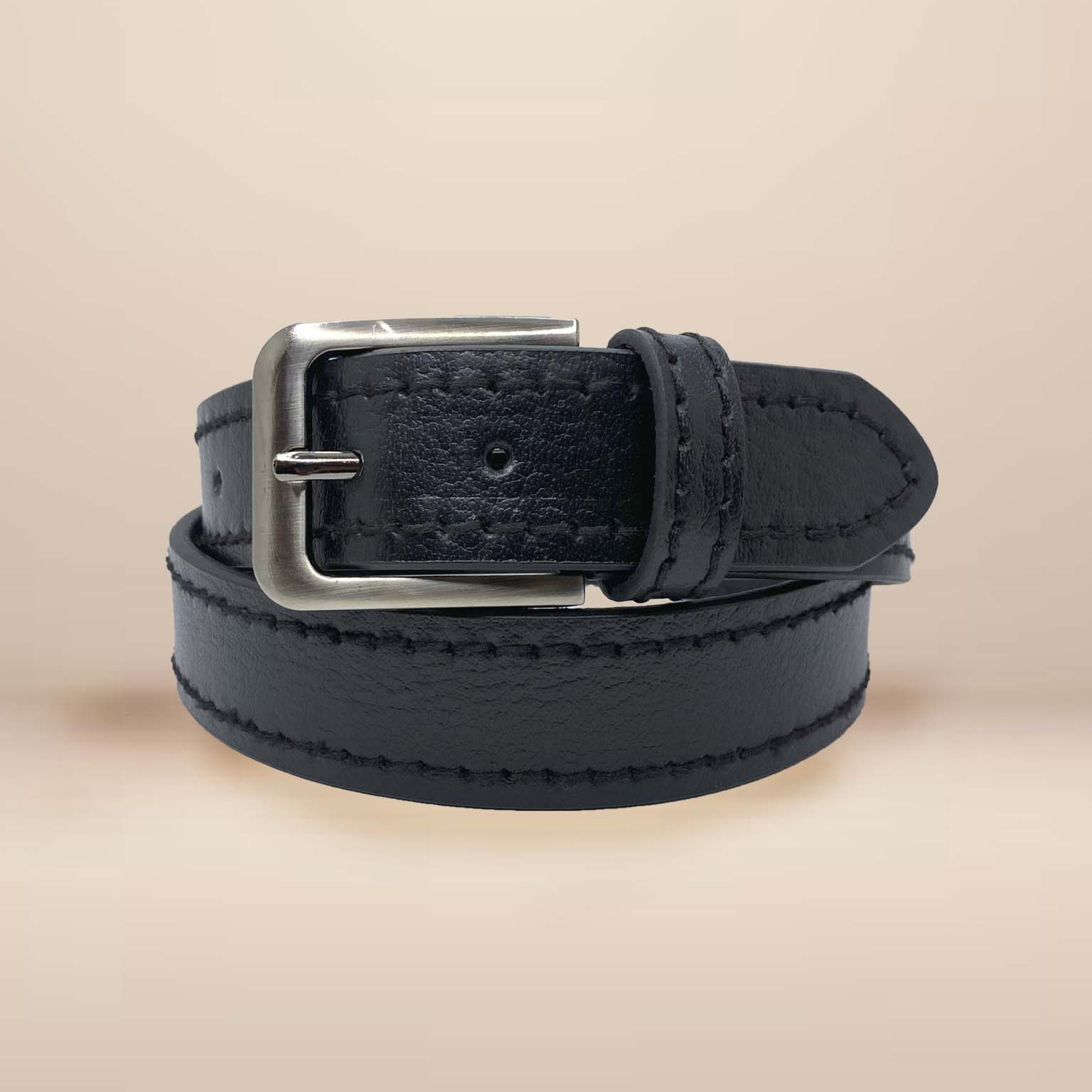 Leather Casual Belt - Double Stitched Royalty Fashion Store