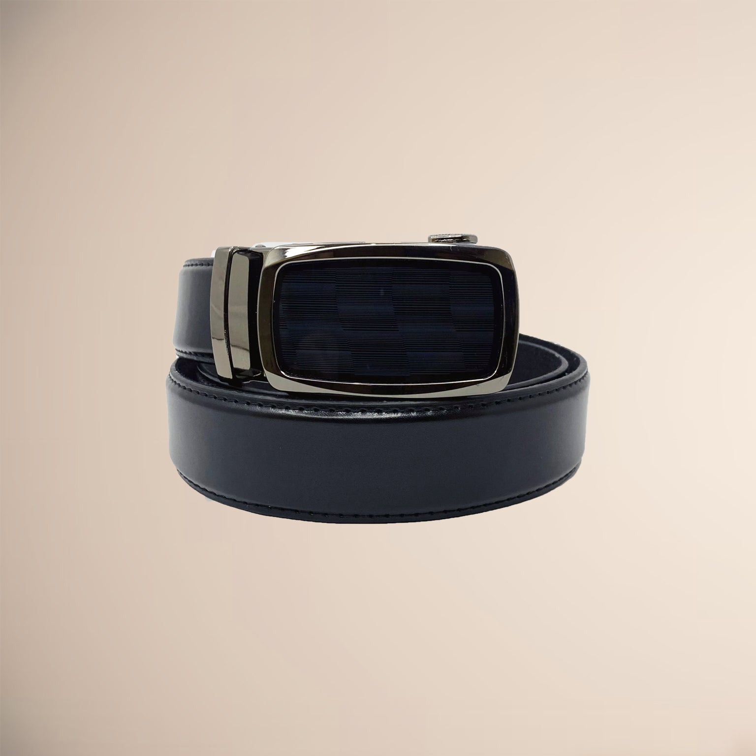 Auto Lock Men's Leather Belt Shine Black RoyaltyNow