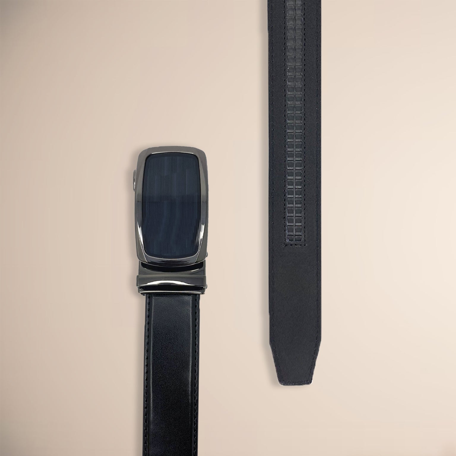 Auto Lock Men's Leather Belt Shine Black RoyaltyNow