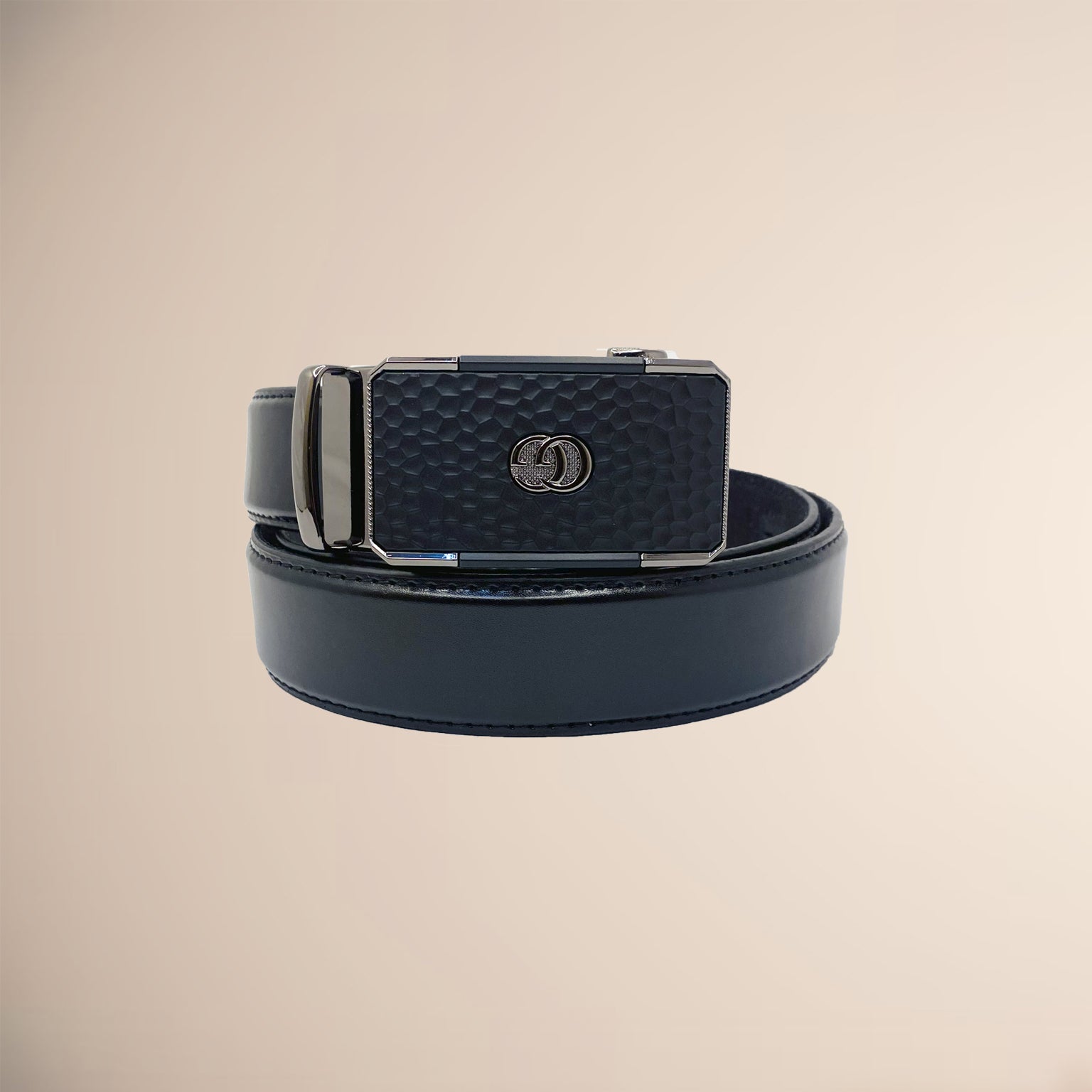 Auto Lock Men's Leather Belt Charm Black RoyaltyNow