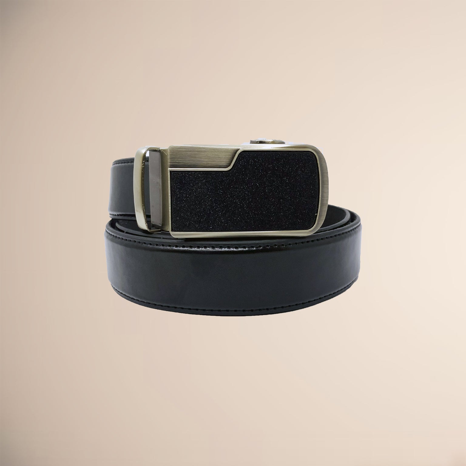 Auto Lock Men's Leather Belt Charm Black RoyaltyNow