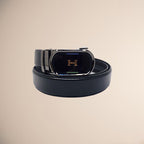 Auto Lock Men's Leather Belt H Black RoyaltyNow